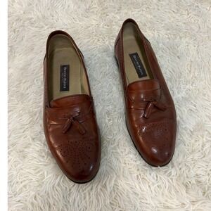 Duccio Papini Brown Leather Tassel Loafers Dress Shoes Mens Size 12 M Italy